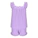Women Pajama Set 2 Piece Sleeveless Casual Ruffle Soft Tank Top and Shorts Sleepwear Loose Fashion Lounge Homewear Purple