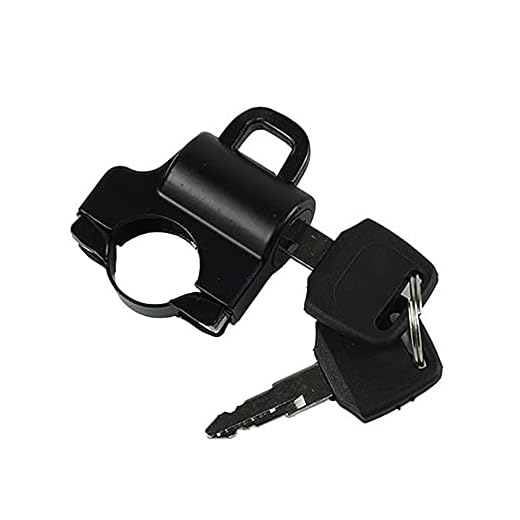 Cyclist store Casco universal para motocicleta Bloqueo de 22 mm Manillar Casco Candado con motocicleta de 2 teclas Con manillar de 22 mm (Color : Negro)