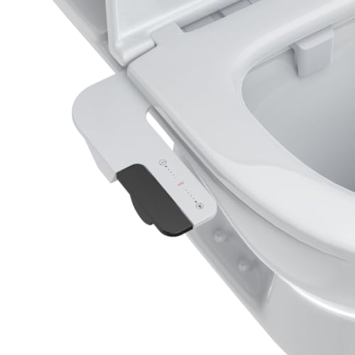 Cold Water Bidet Attachment with Dual Spray – Low-Profile Non-Electric Toilet Seat Bidet for Feminine Hygiene, Easy No-Tool Installation, Adjustable Pressure ABS Sprayer