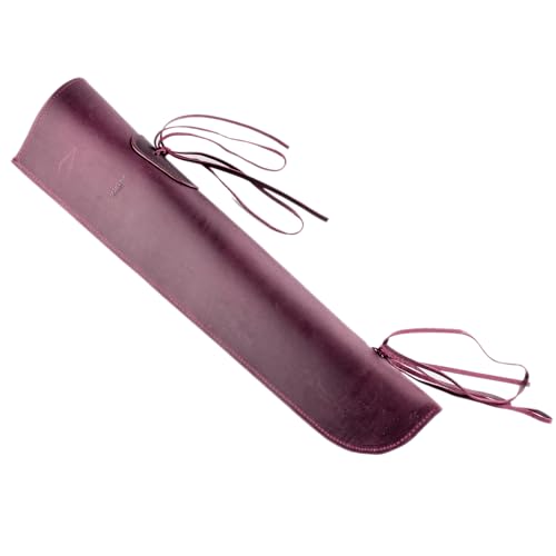 Bass bow quiver GENUINE Crazy Horse leather Bass bow case Bow bag Holder for German and French bass bow (Marsala)