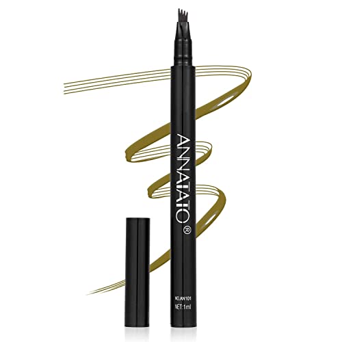 ANNATATO BEAUTY Eyebrow Pencil, Upgrade Eyebrow Pen with a Micro-Fork Tip Applicator Creates Natural Eyebrow Makeup (Blonde)