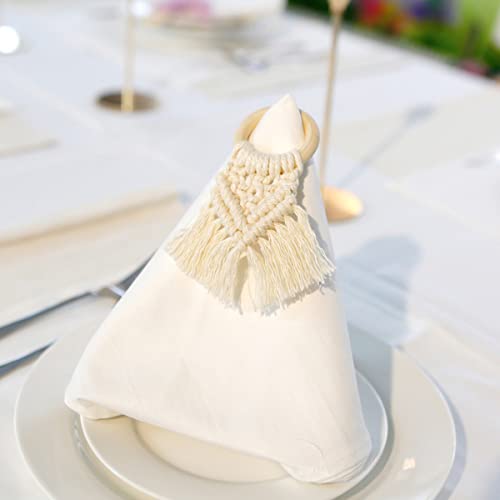 Joyindecor Napkin Rings Set Of 6 - Handmade Bohemia Macrame Woven Cotton Napkin Ring Holders For Wedding Party, Farmhouse Dining Table Decoration #TOP1