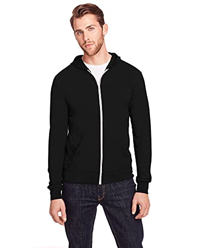 Threadfast Apparel Unisex Triblend Full-Zip Light Hoodie XL Solid BLK Trblnd,302Z - Main Image