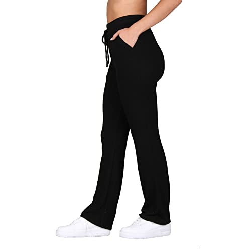 Lildy Women's Solid Knit Pants with Pockets and Drawstring2