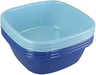 Ikando Set of 6 Plastic Washing up Bowls, Small Square Wash Basins