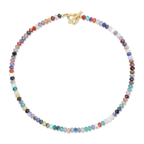 Caratteristiche: collana di perline sfaccettate di pietre naturali multicolore 6*4mm