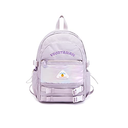 Cartable résistant au Sac à Dos Scolaire, Sac à Dos Junior High School Student Cartable Niche Sweet Cool Backpack Female Spring Computer Bag (Color : Purple) (Color : Purple) Cover
