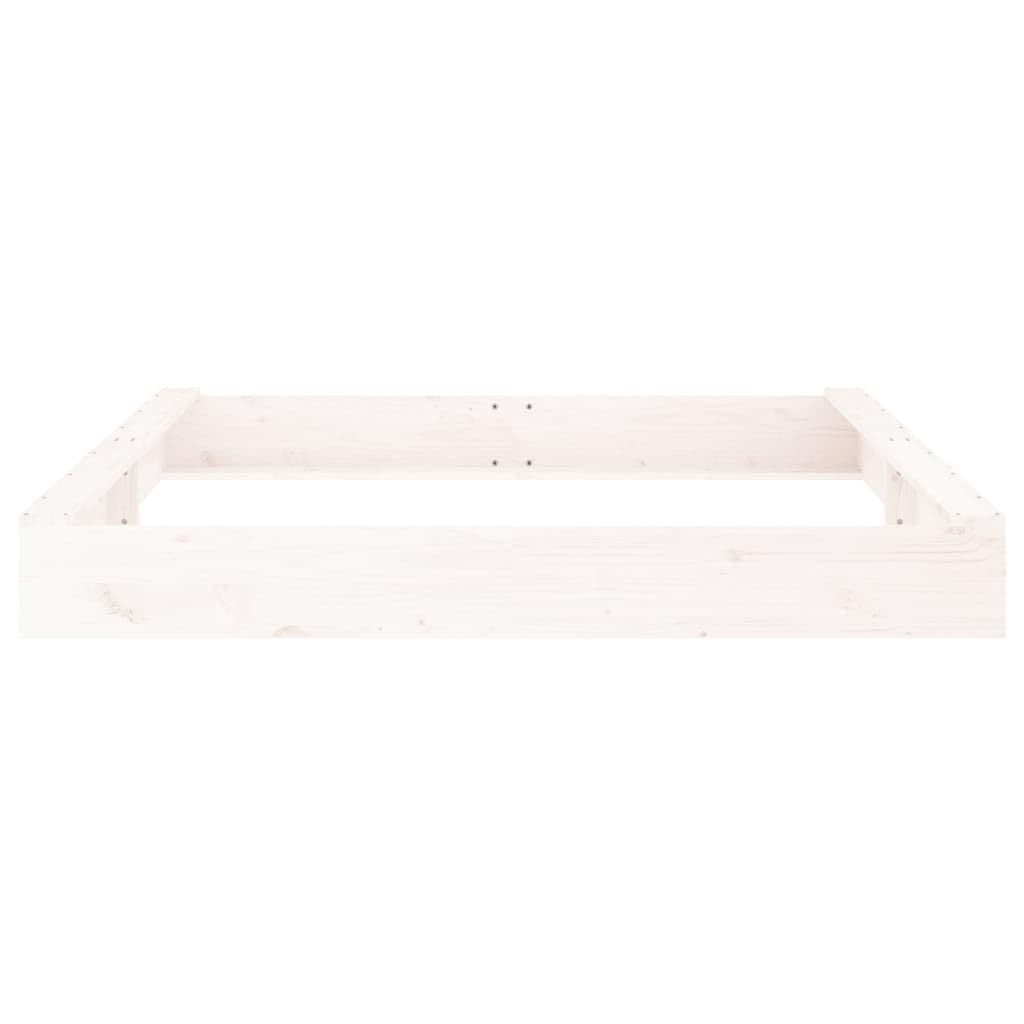 Générique Bac à Sable avec sièges Blanc carré Bois de pin Massif,Jeux & Jouets, Jeux de Plein air, Bacs à Sable, Blanc (Poids 14.75KG)
