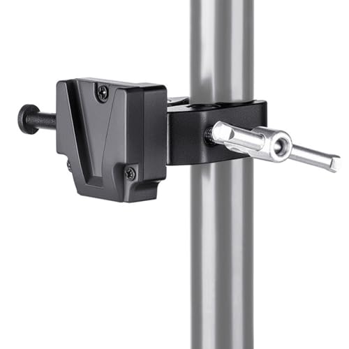 V Mount Battery Adapter with Clamp, V Lock Mount Battery Plate with Quick Release Plate & 8-42mm Adjustable Clamp Jaw, 4kg Load Capacity, for Light Stands, Support Rod