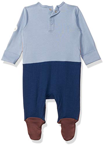 Image of miniklub Baby Front Open Long Sleeve Knitted Cotton Multi Color Solid Sleepsuit With Bib (0-3M)