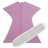 SleepingBaby Zipadee-Zip Transition Swaddle (Classic Lavender, Small for 4-8 Months) and Snuggle Strap (Grey, One Size) - Wearable Baby Blanket and Accessory - Polyester, Spandex