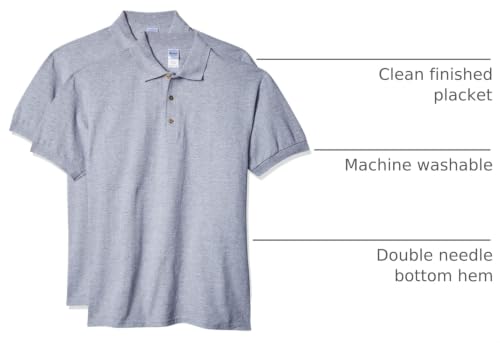 Camiseta deportiva Gildan Ultra Cotton Piqué para hombre, estilo G3800, paquete de 2 unidades miniatura 4