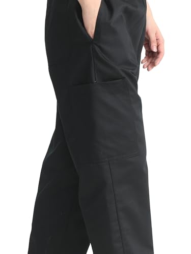 KITCHIEF Men Chef Pants Cool Vent Baggy Black Chef Pants Restaurant Work Pants and Kitchen Uniform Loose Cargo Pants (US, Alpha, Large, Regular, Regular, Black)