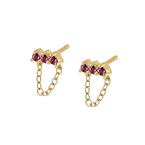 Boucles d'oreilles argent 925 délicat avec marquise rouge le cadeau femme idéal