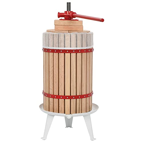Xichuzi Prensa de Vino y Fruta con paño de Tela 24 L Madera de Roble, Prensa Aceite Oliva, Capachos para Prensa Aceite De Oliva, Prensa Vino, Prensa Manual