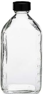 6 Ounce Clear Glass Graduated Oval RX Medicine Bottles wWith CapsCaps-6 Pack-Pharmaceutical Grade Product