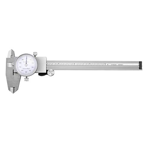 QWORK Digital Caliper,6 Inch Stainless Steel and ShockProof Dial Caliper