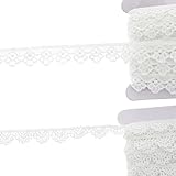 Bright Creations Crochet Lace Ribbon Trim (2 Pack), White