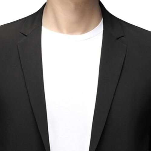 Men's Summer Casual Blazer Lightweight Slim Two Button Sport Coat Solid Color Lapel Daily Suit Jacket2