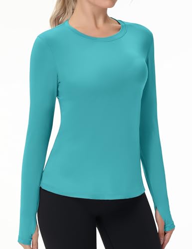 Image of Women's Long Sleeve UPF 50+ UV Sun Protection Shirts Athletic Rash Guard Swim Shirt /Hoodie for Outdoor Diving Hiking