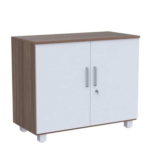 Image of NEUDOT Ronald Filo 2 Door Multipurpose Cabine | Engineered Wood | Bookshelf | Organiser | Cupboard | Almari | Wardrobe for Home | Kitchen | Office | Living Room | 12 Month Warranty | Leon Teak