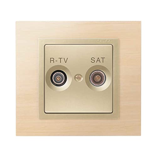 Simon Deckel Steckdose R-TV+SAT – Serie 82, Champagner, 55x55 Mm, Für TV- Und Sat-Anschlüsse