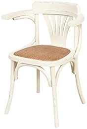 Sedia Tenerife Verdelook Con Braccioli - Effetto Legno, Struttura Metallo, Beige 58x55x88 Cm