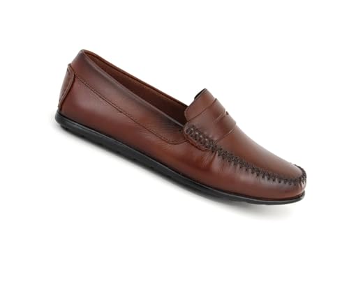 Sapato Mocassim Masculino, de couro, Palmilha espumada 602 (41, Conhaque)
