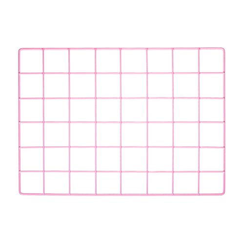 YOKIVE Iron Wire Grid Panel, Decorative Panels Board | Photo Pictures Display Holders Hanging Frame for Home Office (Pink, 16x12)
