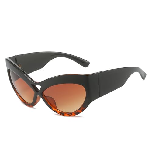 Lunettes de soleil oeil de chat papillon monture creuse design jambes larges luxe