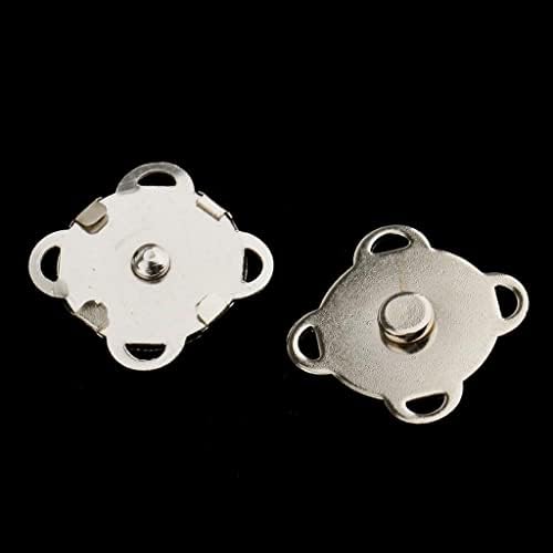 10 Sets Sew In Magnetic Purse Snap Clasps Button - White 14mm