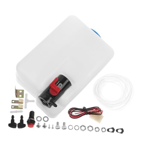 BRIGHTFUFU 1Set Windshield Washer Reservoir Tank Kit Fluid Container with Hose for Easy Installation Cars Efficient Windshield Cleaning