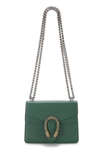 Pre-Loved Green Leather Dionysus Shoulder Bag Super Mini, Green