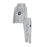 Ultra Game Youth NBA Official Super Soft Hoodie Sweatshirt and Sweatpants Joggers Set, Minnesota Timberwolves, Heather Gray, 10-12