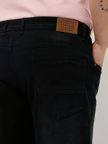 Image of Urbano Plus Men's Regular Fit Heavy Washed Denim Jeans Stretchable