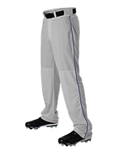 Alleson Adult Baseball Pant with Braid Grey, Royal M 605WLB 605WLB-GRRO-M