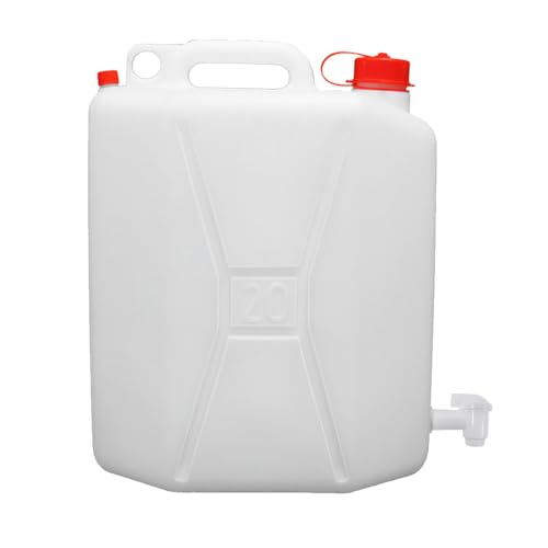 Bidón - garrafa de plástico alimentario de 20 litros con grifo, ideal para almacenar líquidos, fabricado en plástico duradero y seguro.
