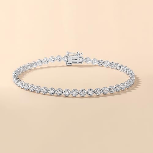 1 to 3 Carat Lab Grown Diamond Tennis Bracelet for Women - 14k White Gold Bracelet for Her (D-E, VS1-VS2, 1.00 to 3.00 cttw) 7 Inches Long with Box With Tongue and Safety4