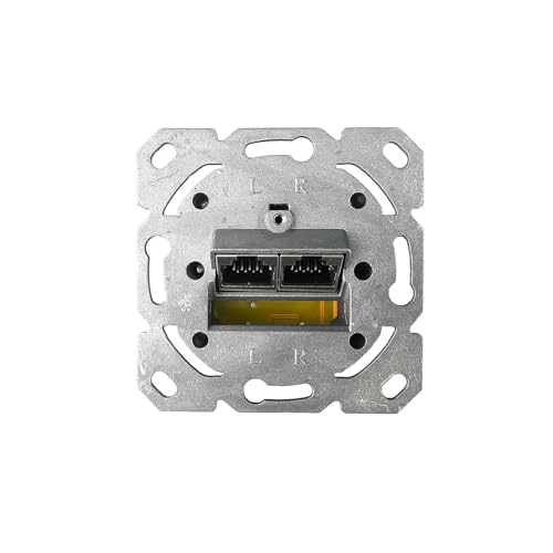 ProfiPatch Netzwerkdose LAN Dose Cat6A 500MHz Unterputz 2X RJ45 Port Anschluss rechts/Links POE CAT7,CAT6A,CAT6,CAT5 geschirmt weiß
