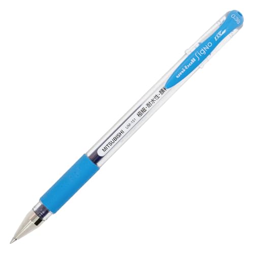 Bolígrafo Uni-Ball Signo Snap Cap Gel 0.38mm Azul Claro x10 miniatura 5
