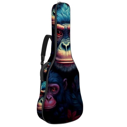 Sac pour guitare acoustique 101,6 cm imperméable à motif singe coloré