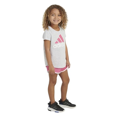 Image of adidas girls Graphic Tee & Gym Shorts T-shirt Set