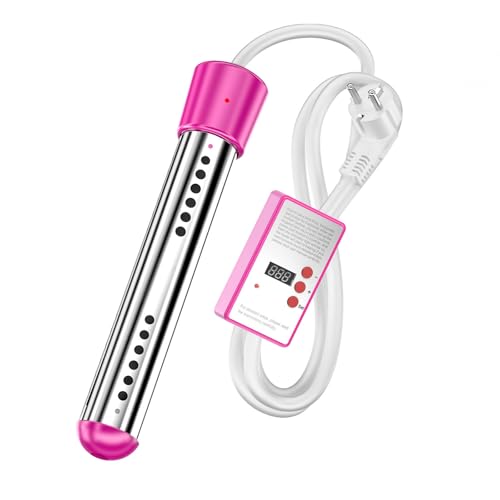 Chauffe-Eau a Immersion 3000W, Chauffe-Piscine avec Minuterie d'arrêt Automatique, Thermoplongeur Electrique Portable en Acier Inoxydable pour Piscine, Seau, Baignoire