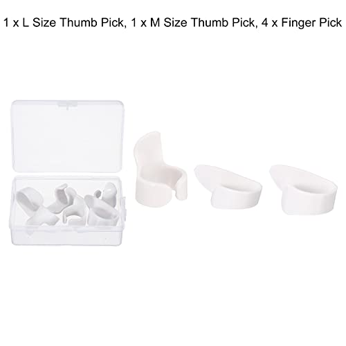 sourcing map Guitare Doigt Médiators Pouce Médiator L M Dimension Blanc avec Boîte pour Guitare Paquet de 6 - Les Beatles, Paul McCartney, John Lennon, RIngo Starr, George Harrison sourcing map Guitare Doigt Médiators Pouce Médiator L M Dimension Blanc avec Boîte pour Guitare Paquet de 6 – Image 4