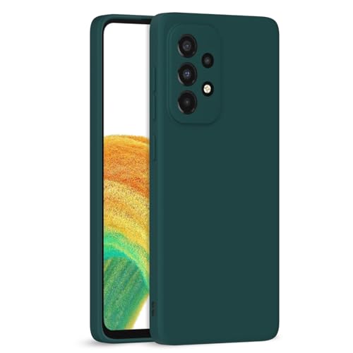 Image of Outlouders Back Cover for Samsung Galaxy A33 5G | Camera Protection | Durable Soft Matte Silicone Bumper Case (Green)
