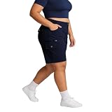 Yohoyoha Womens Plus Size Shorts Athletic Bermuda - Curvy Women Comfy Flowy Long With Pockets For Lounge Hiking Golf Deep Blue 3Xl