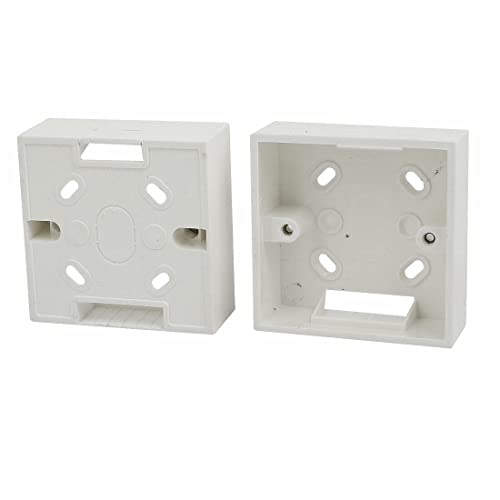 Tool parts 86mmx86mmx32mm Square Shape Wall Mounted Face Plate Back Box White 2 Pcs