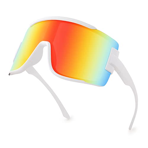 Big Shield Wraparound Sunglasses Men Women Sport Sunglasses 80s Ski Visor Mirror Glasses Cycling Outdoor2