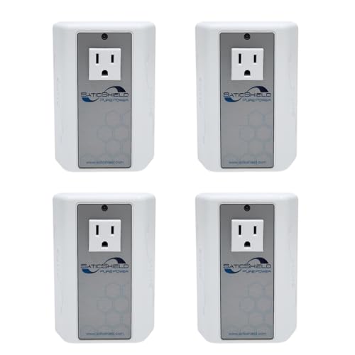 SATIC Shield Pure Power Plug-In 120V - Pure Power EMF Filter - Reduce EMF & EMI for Cleaner Power and Better Electronics Performance - Dirty Electricity Filter - 4 Pack