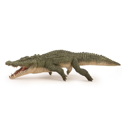Papo - Figurine Crocodile Marin Réaliste - 3 Ans + - Collection La Vie Sauvage - Jeu Éducatif Reptiles Sauvages - Idée Cadeau Jouet Fille Garçon, Vert et...